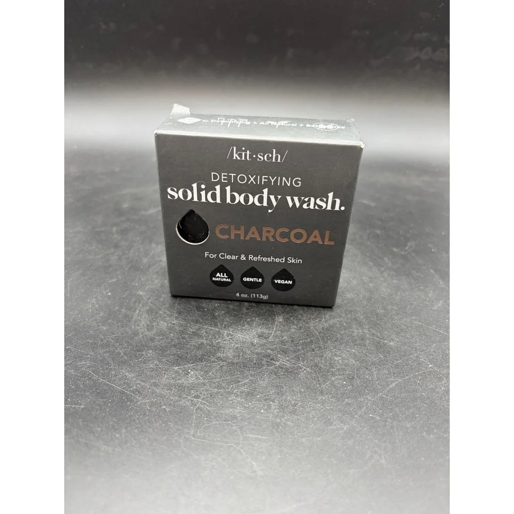 Kitsch Charcoal Solid Body Wash Bar Detoxifying‎ Sage Mint 4oz New